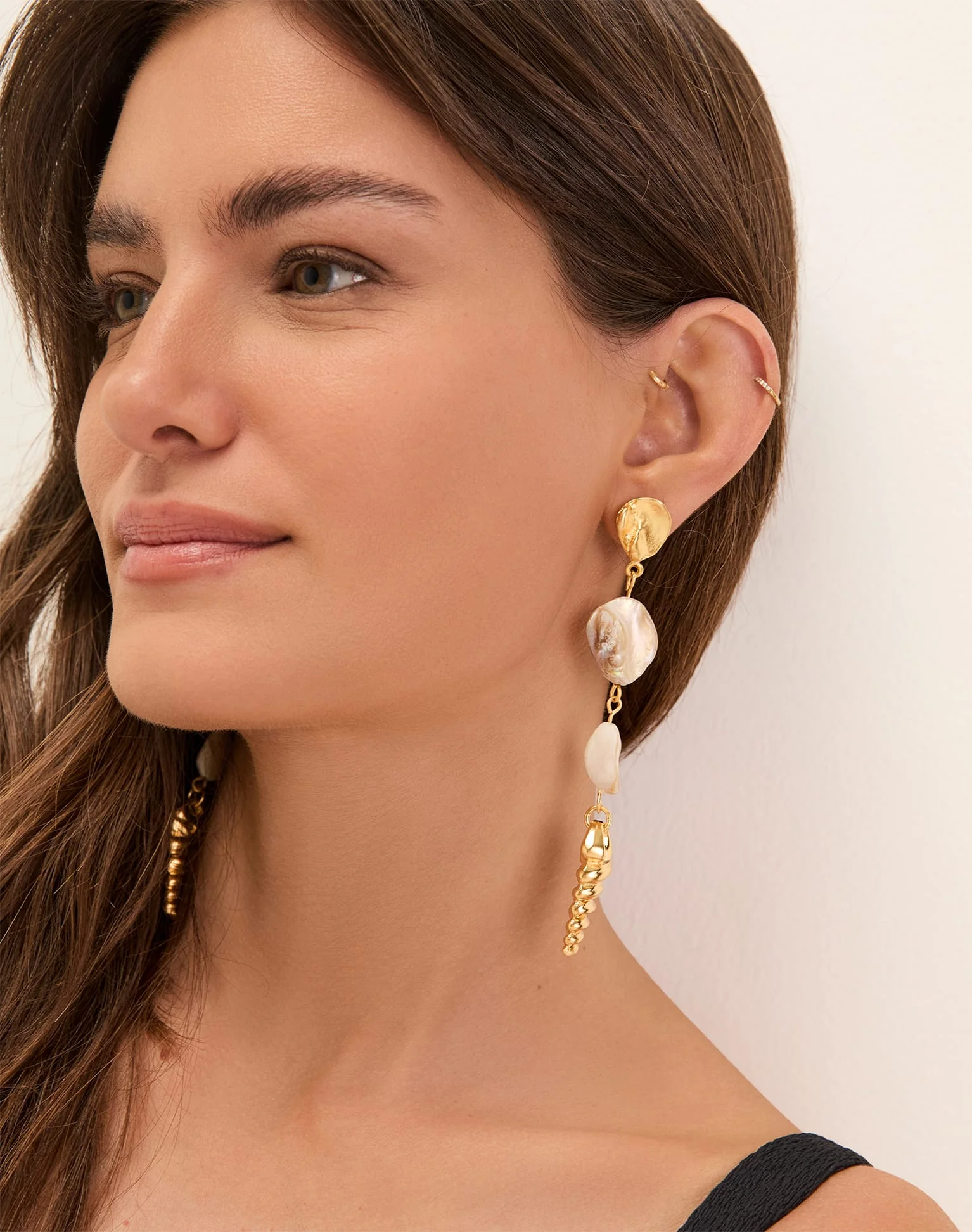 Adara Drop Earrings - Gold - Image 2