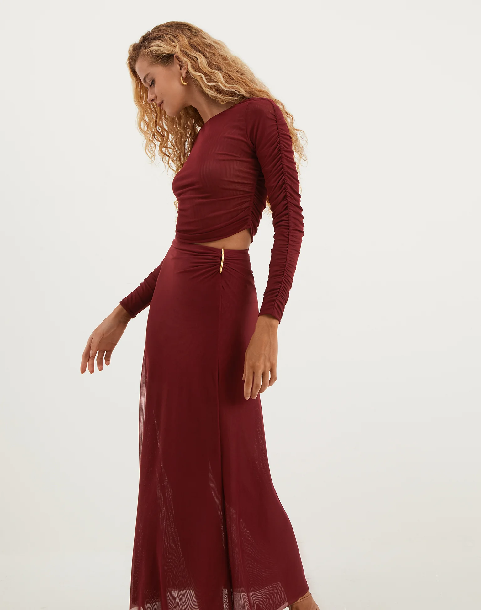 Amira Detail Long Skirt - Ponche - Image 5