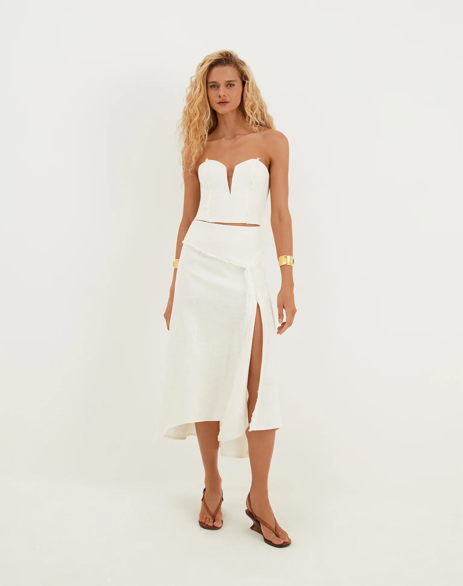Beatrice Midi Skirt - Off White - Image 2