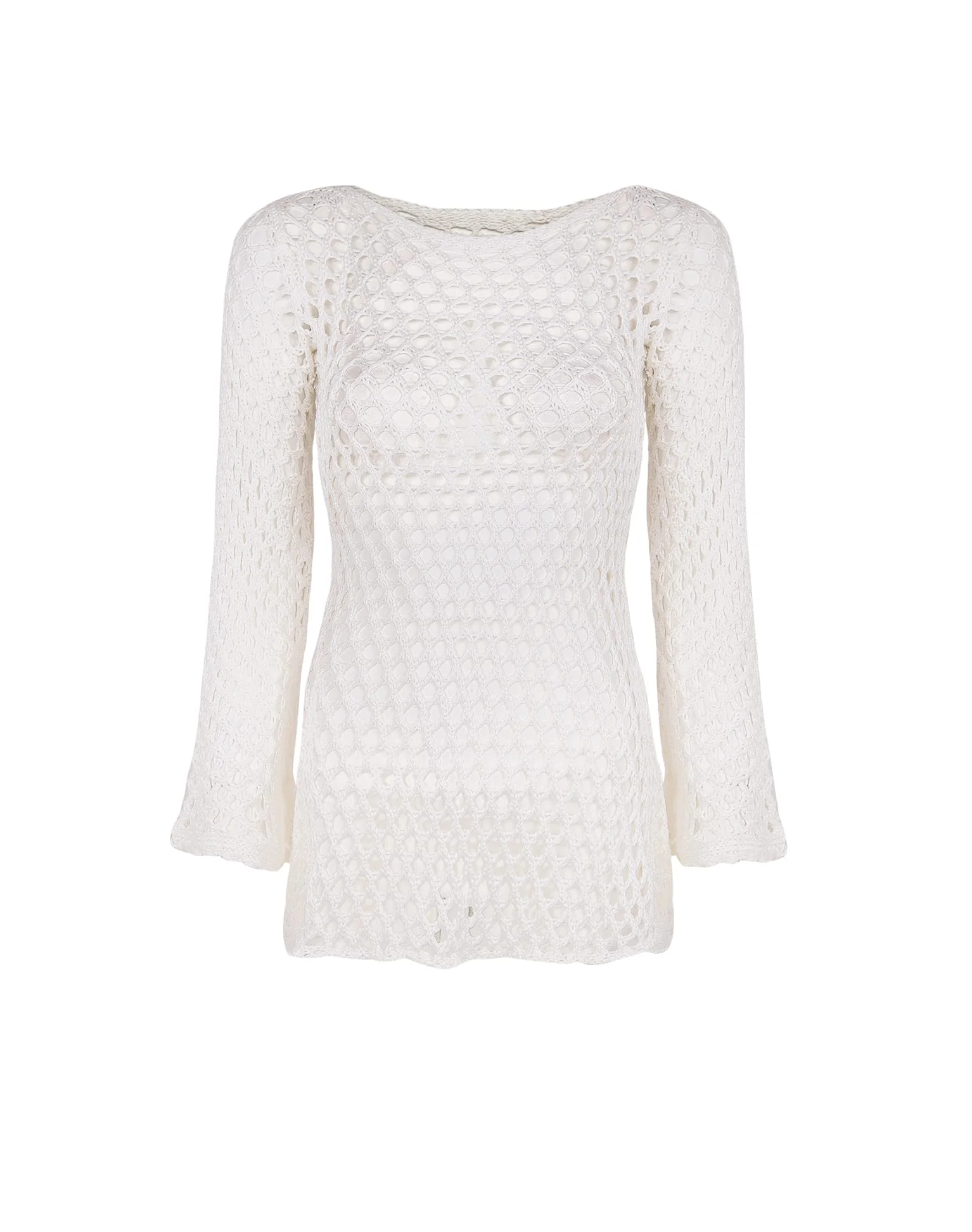 Belle Short Cover Up - Off White - Image 4