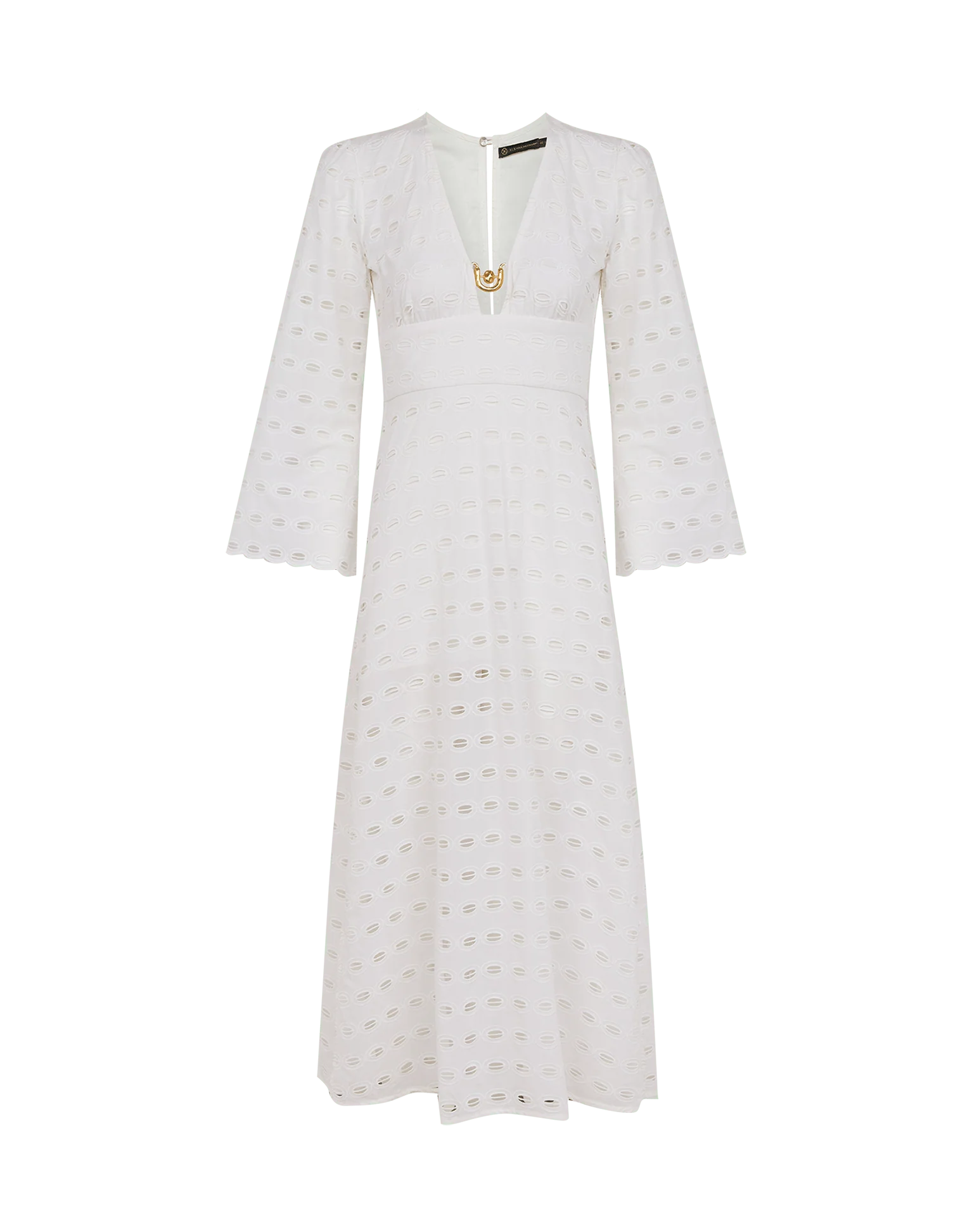 Eyelet Raya Long Dress - Off White - Image 5