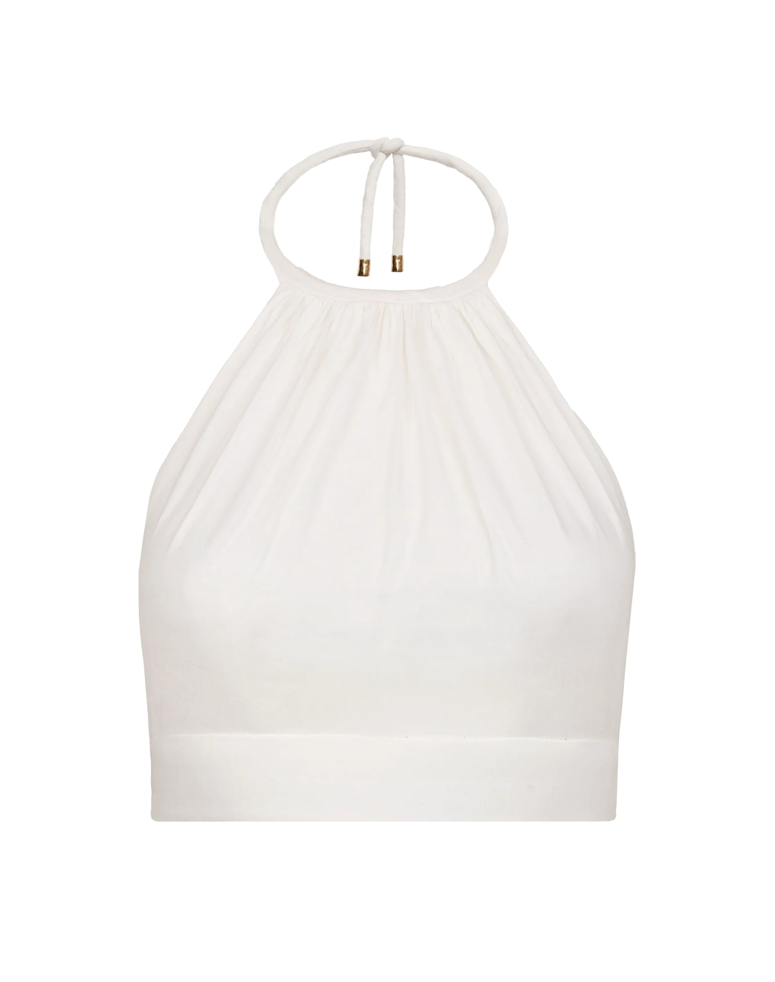 Ibiza High Neck Halter Top - Off White - Image 6