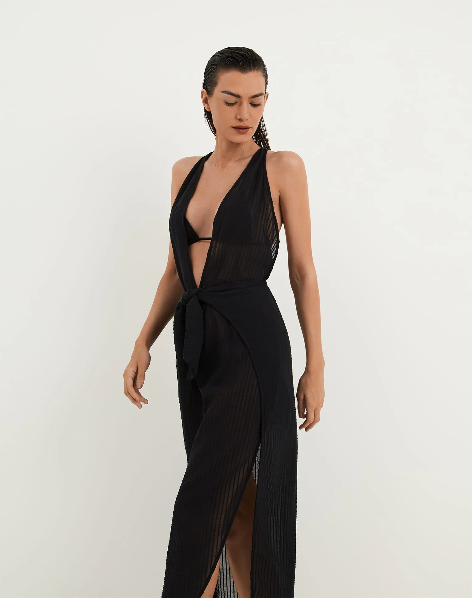 Ida Long Cover Up - Black - Image 4