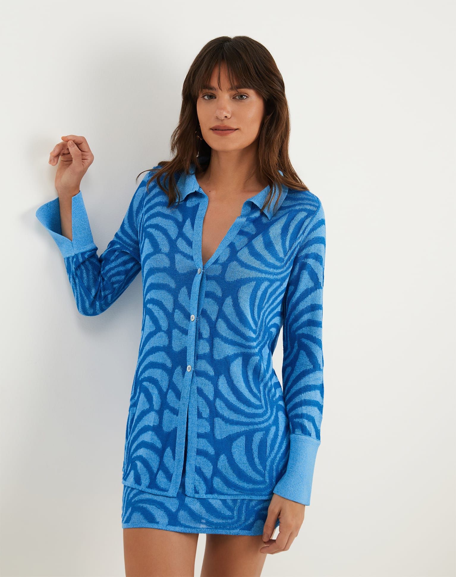 Jacquard Lara Blouse - Neptune - Image 6