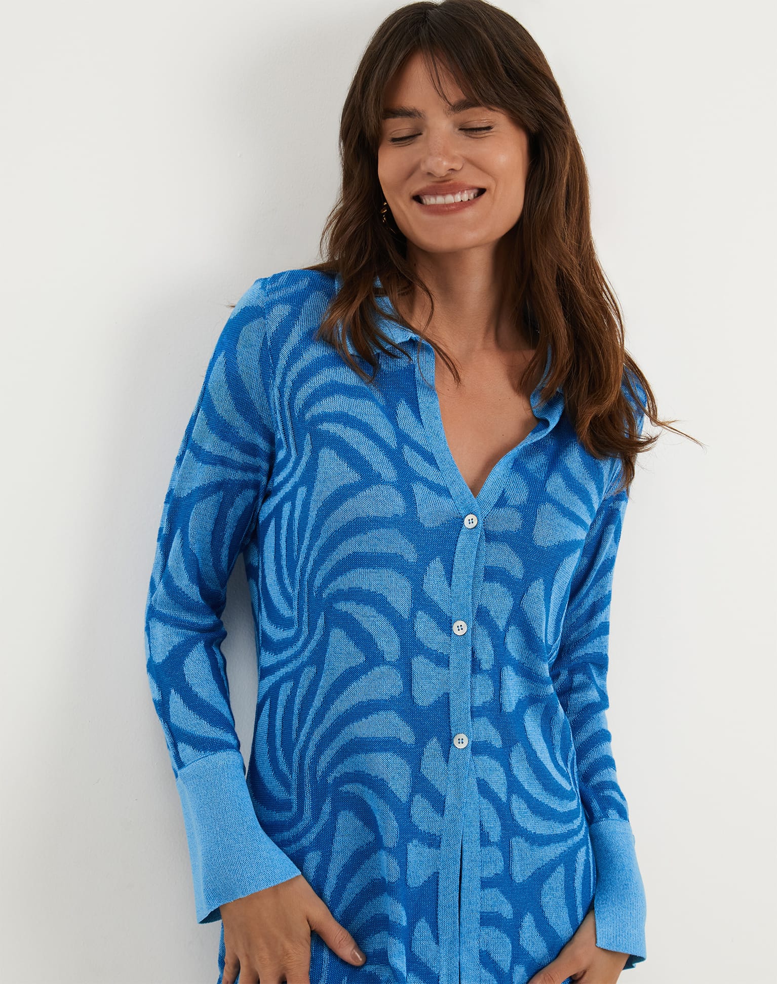Jacquard Lara Blouse - Neptune - Image 8
