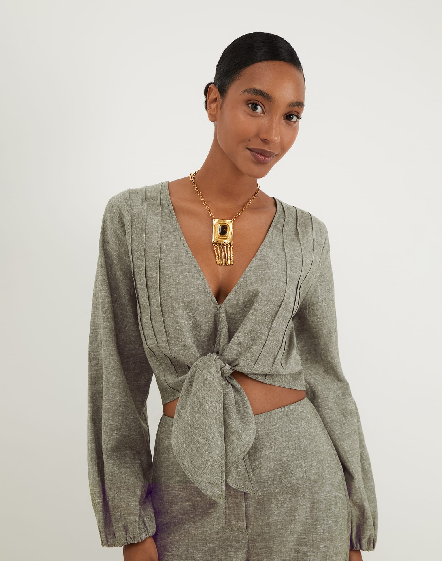 Josephine Long Sleeve Blouse - Harbor - Image 6