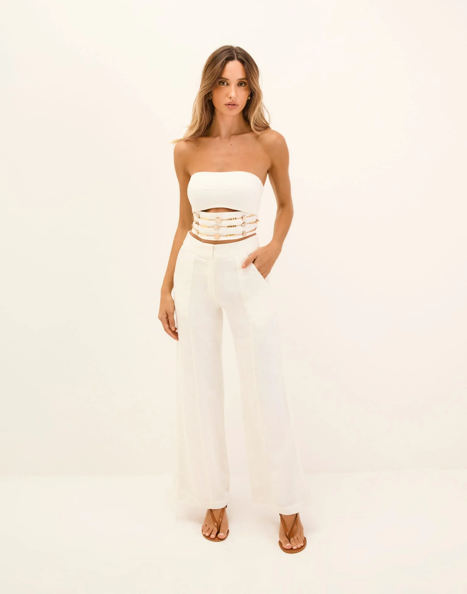 Embroidered Karen Top - Off White - Image 2