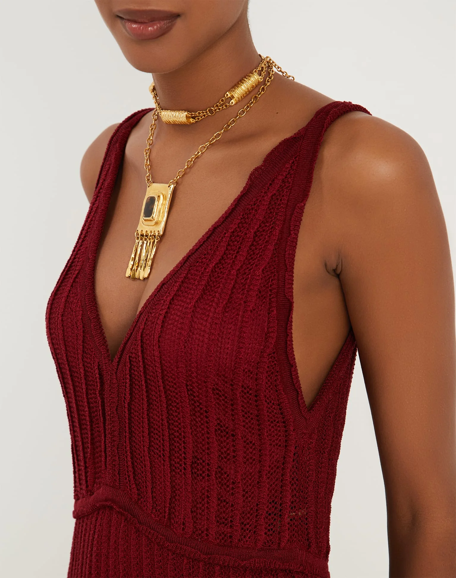 Knit Celina Long Dress - Ponche - Image 3