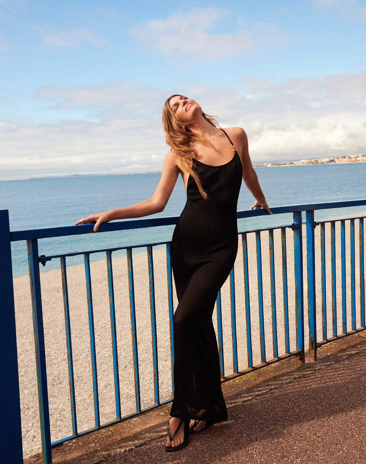 Knit Daphne Long Dress - Black - Image 3