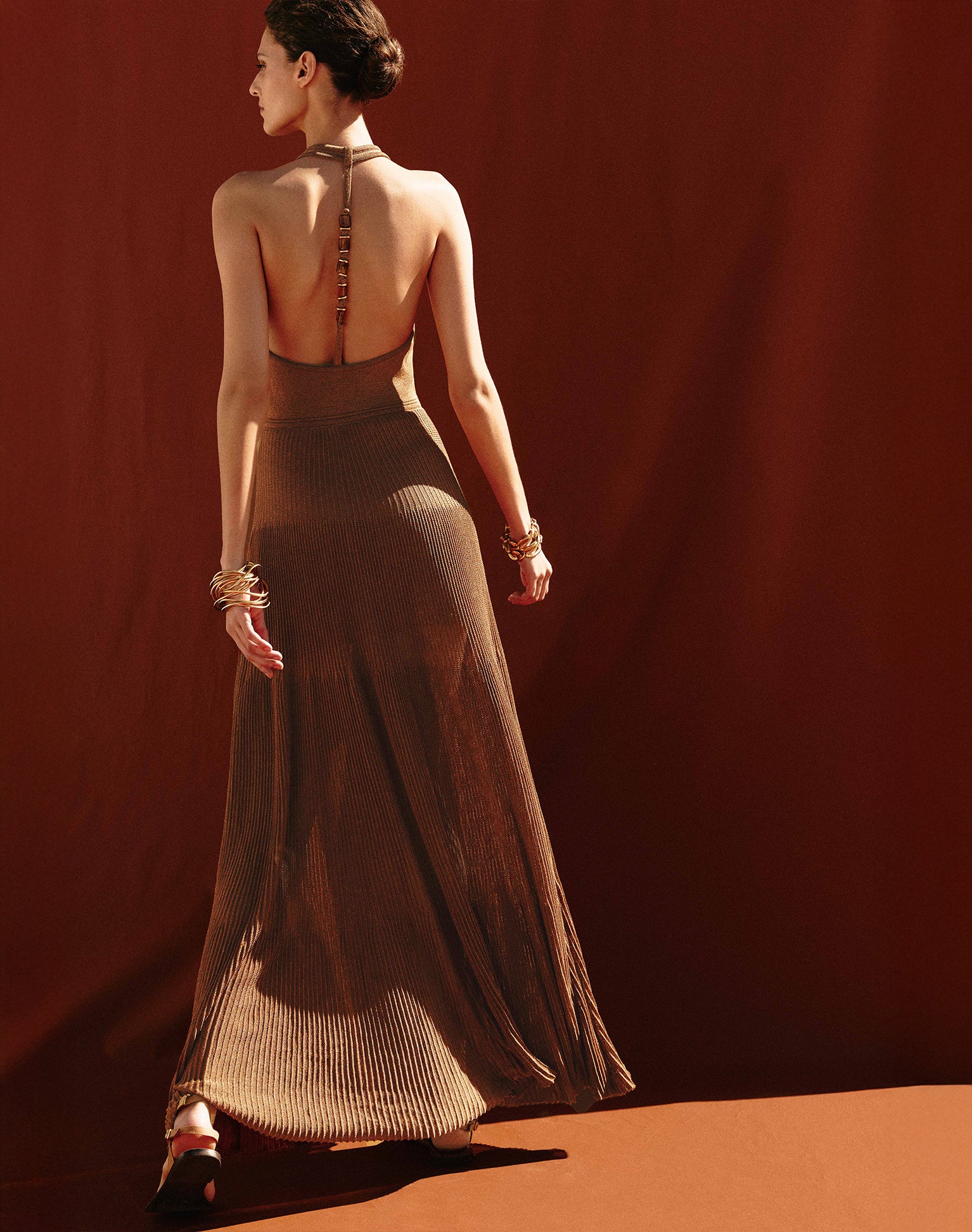 Knit Eria Long Dress - Camel - Image 5
