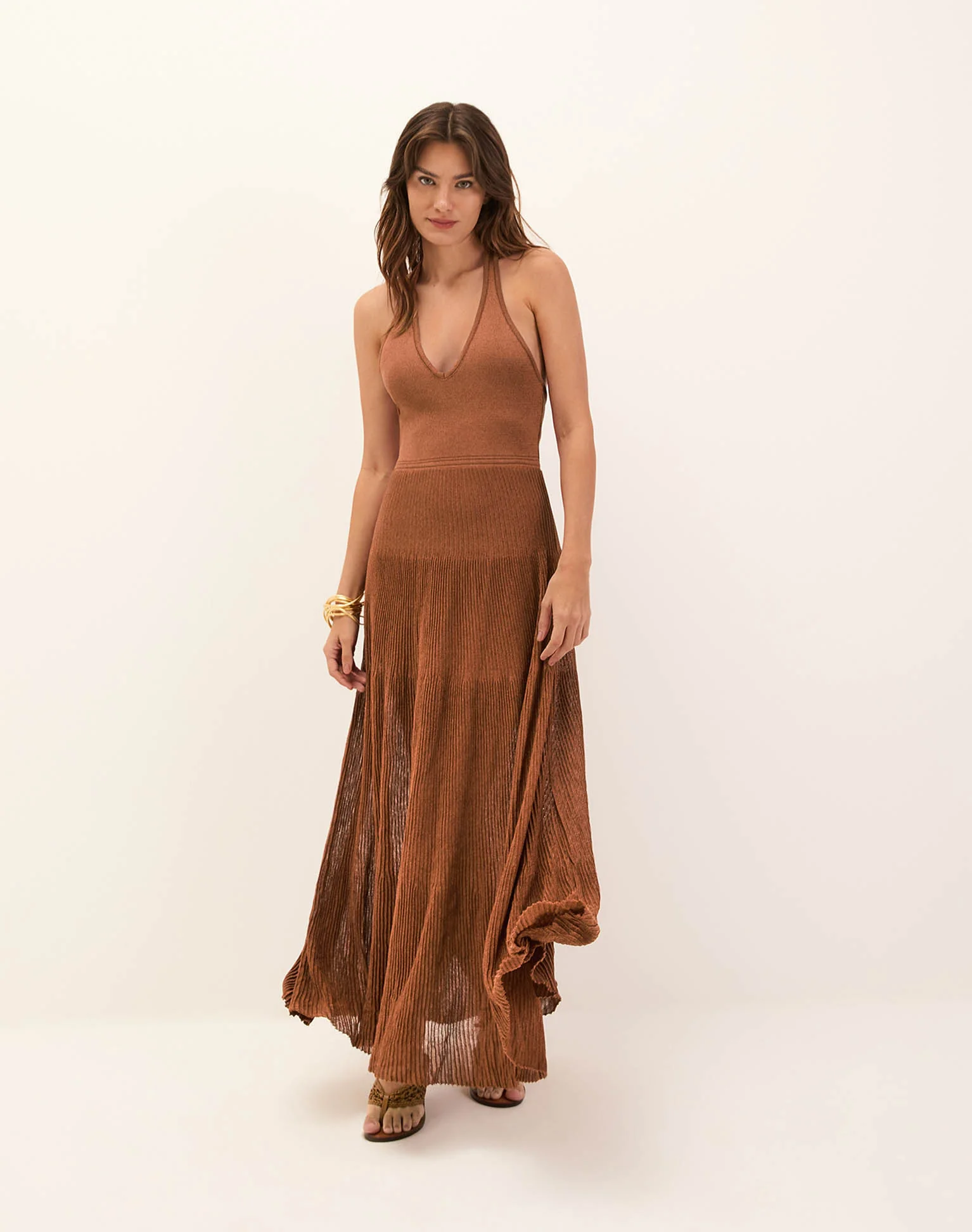Knit Eria Long Dress - Camel - Image 9