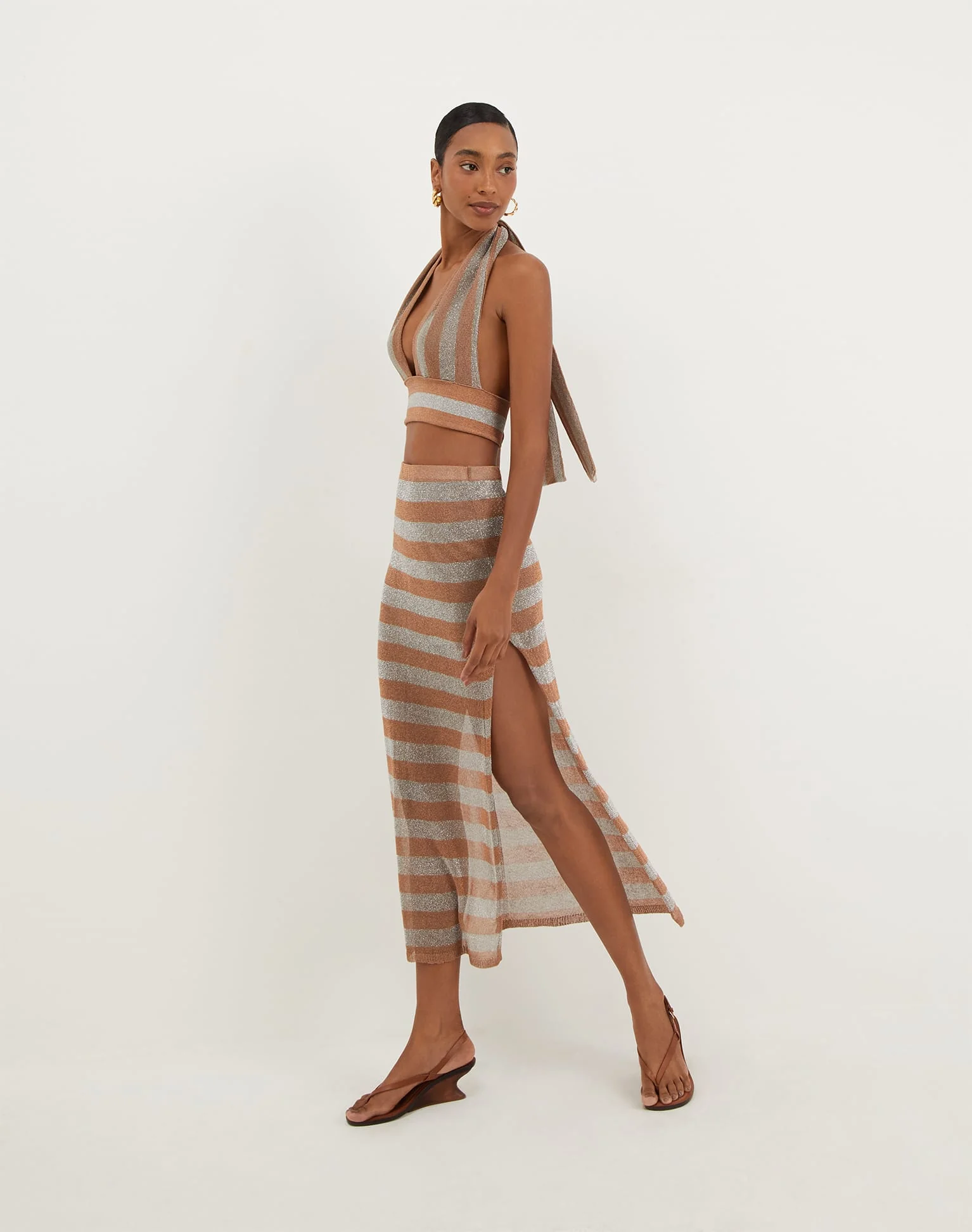 Knit Luna Halter Top - Striped Eclair - Image 6