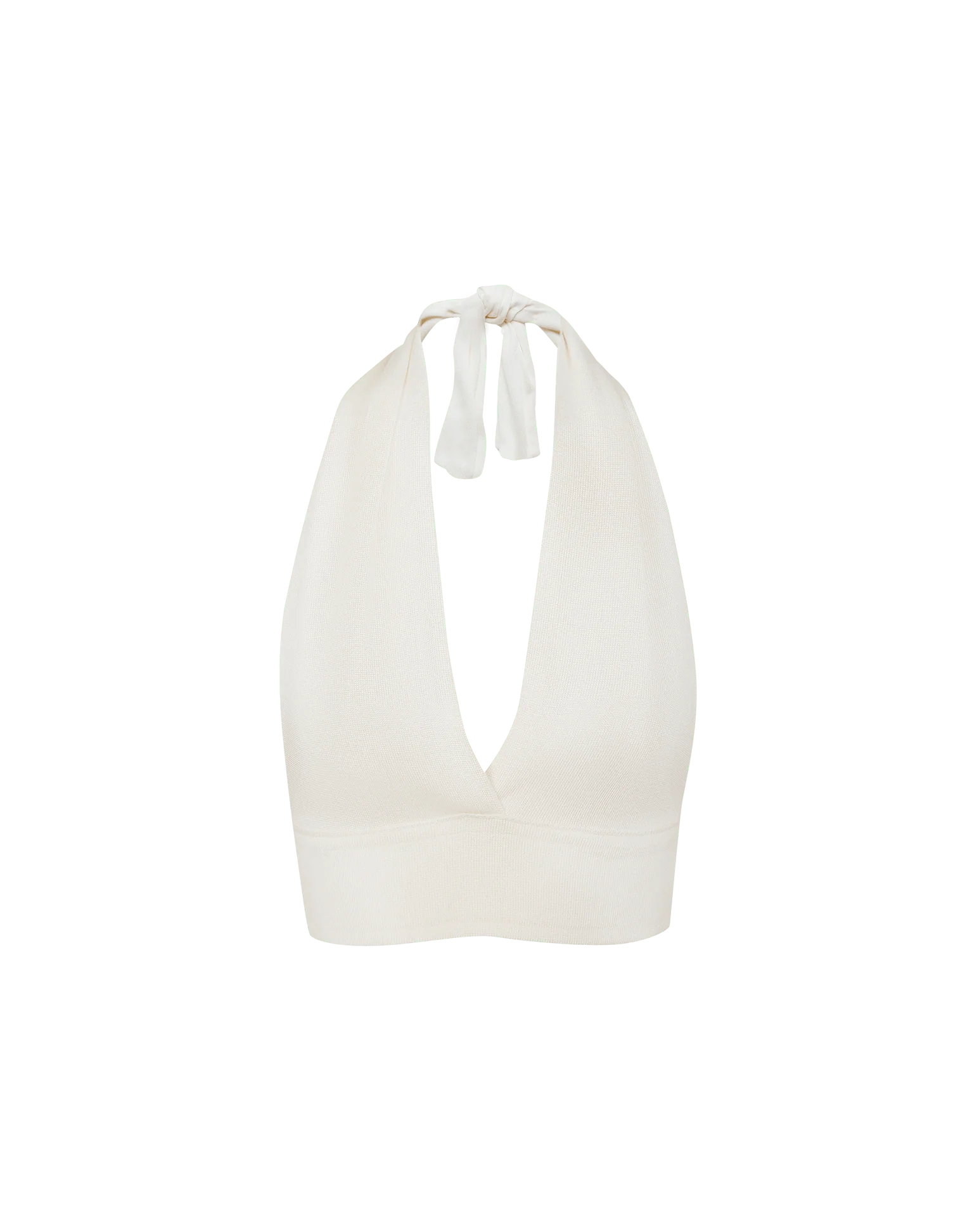 Knit Luna Halter Top - Off White - Image 9