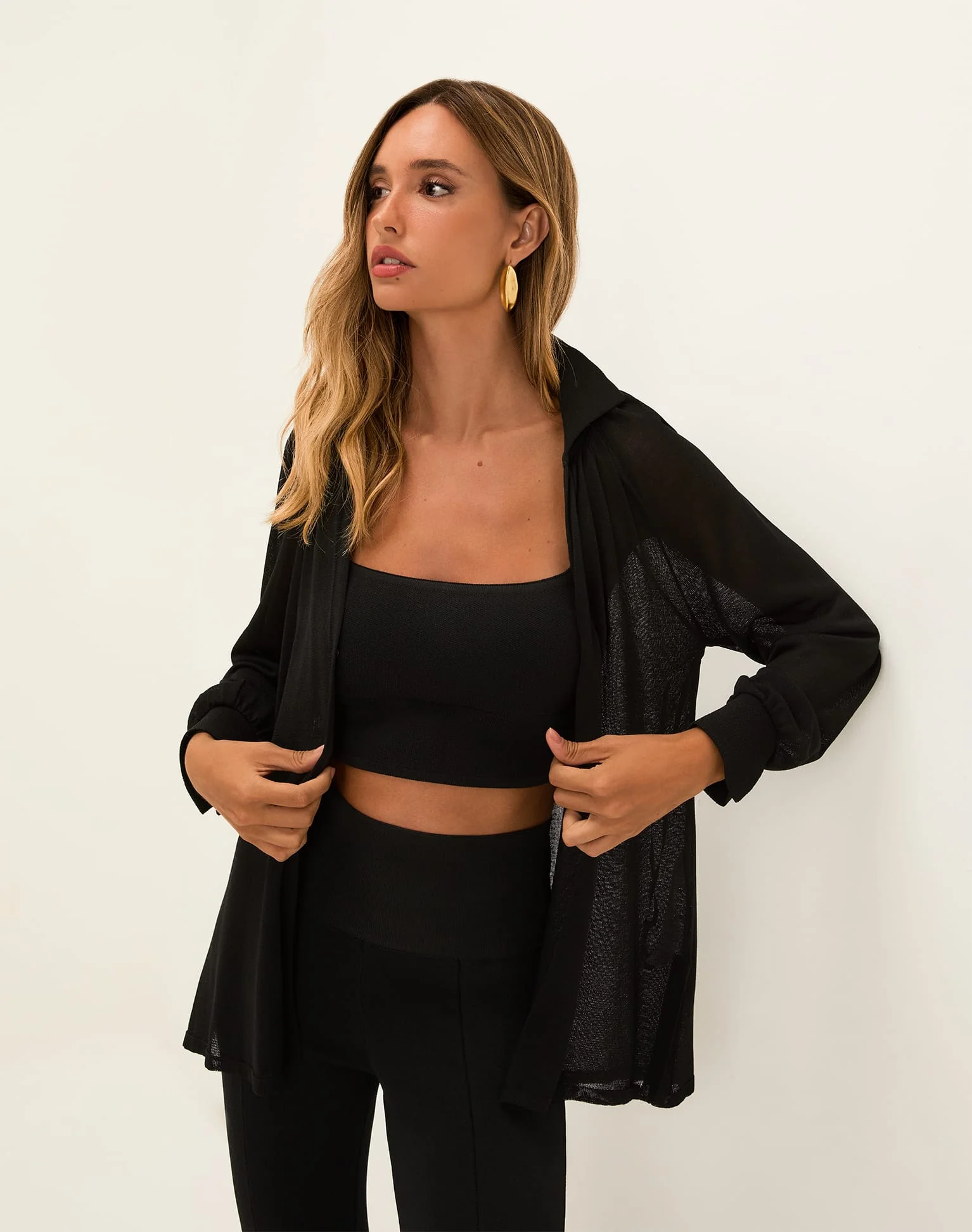 Knit Sia Cardigan - Black - Image 4