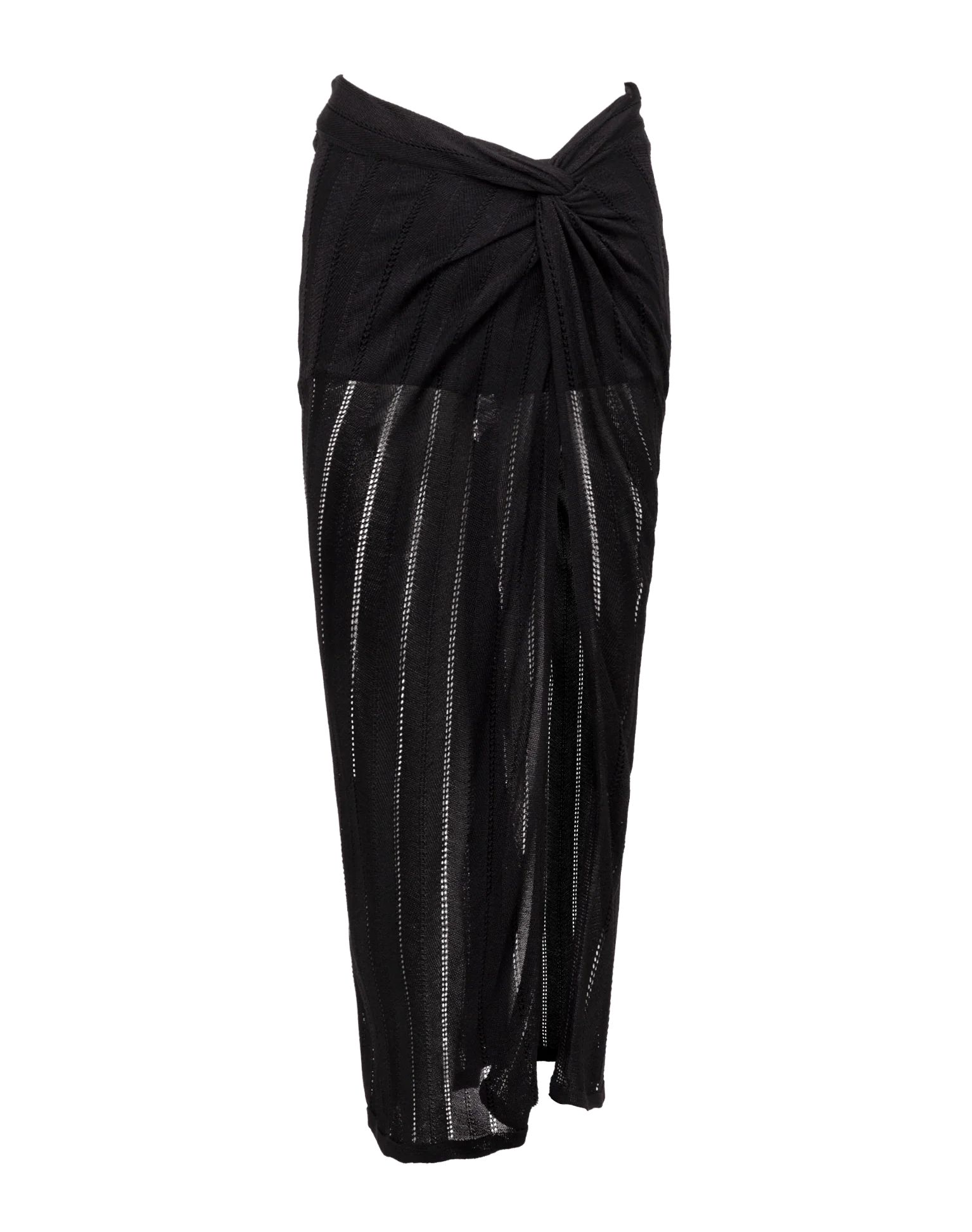 Knit Vis Long Skirt - Black