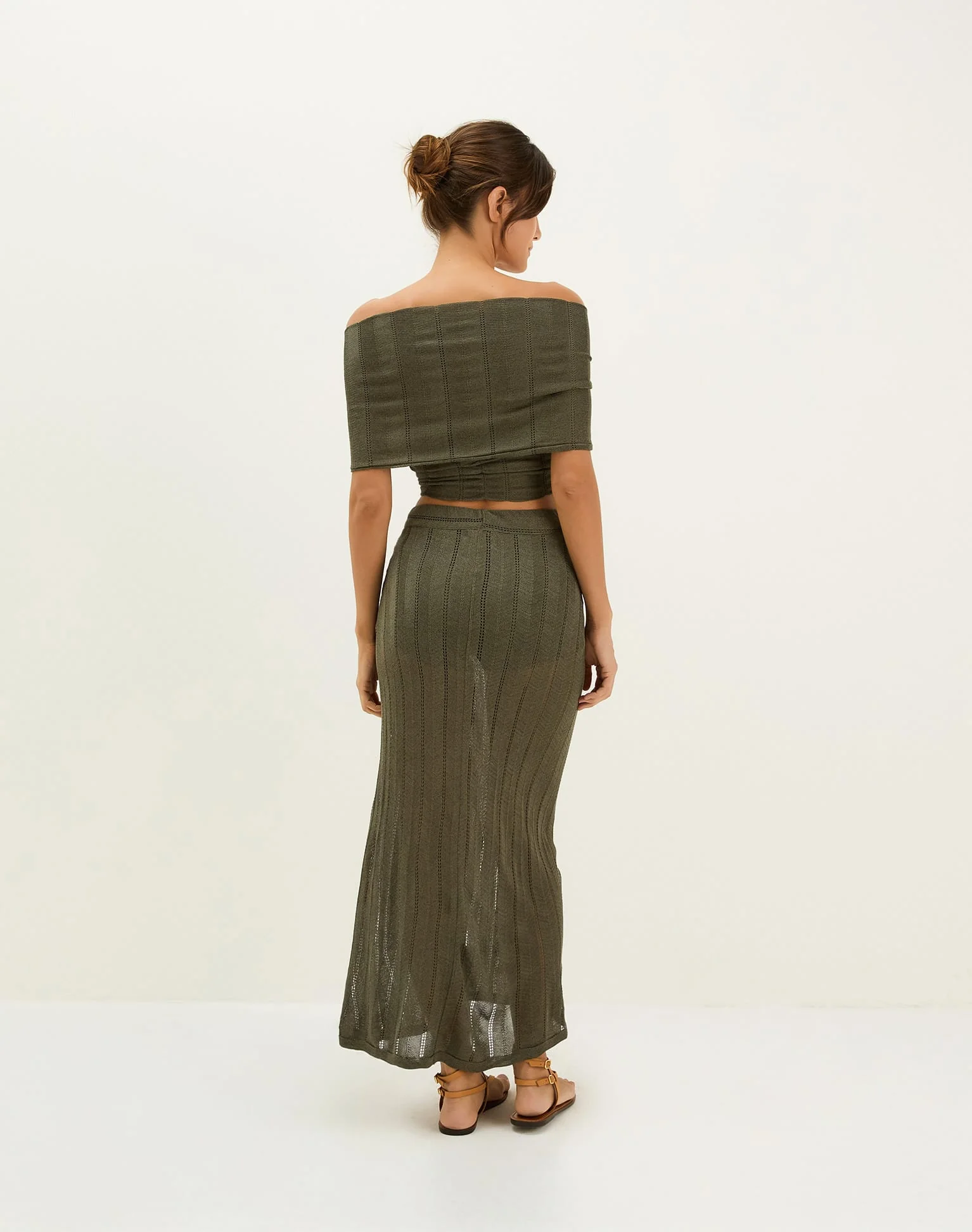 Knit Vis Long Skirt - Evergreen - Image 3