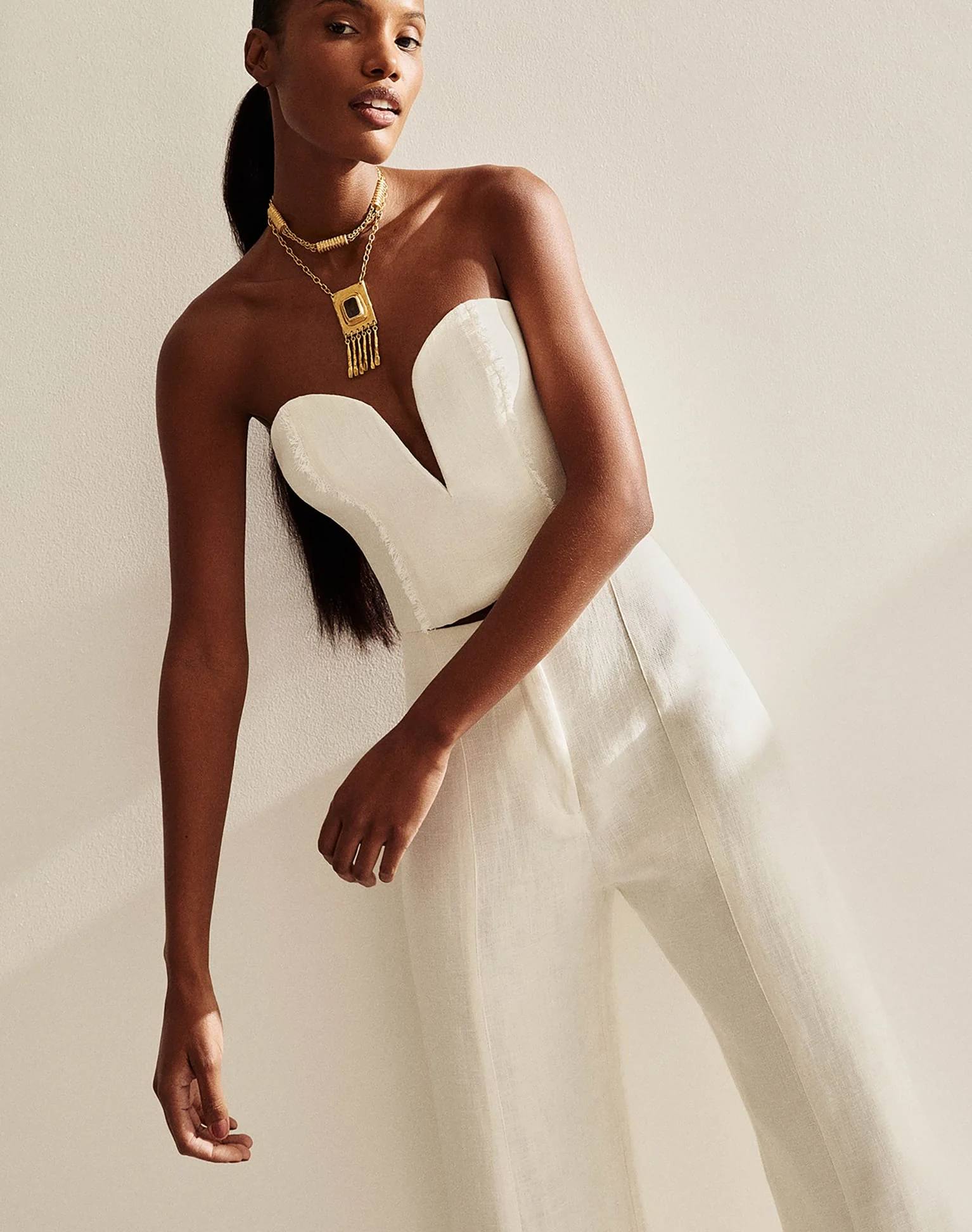 Louise Cropped Top - Off White - Image 3