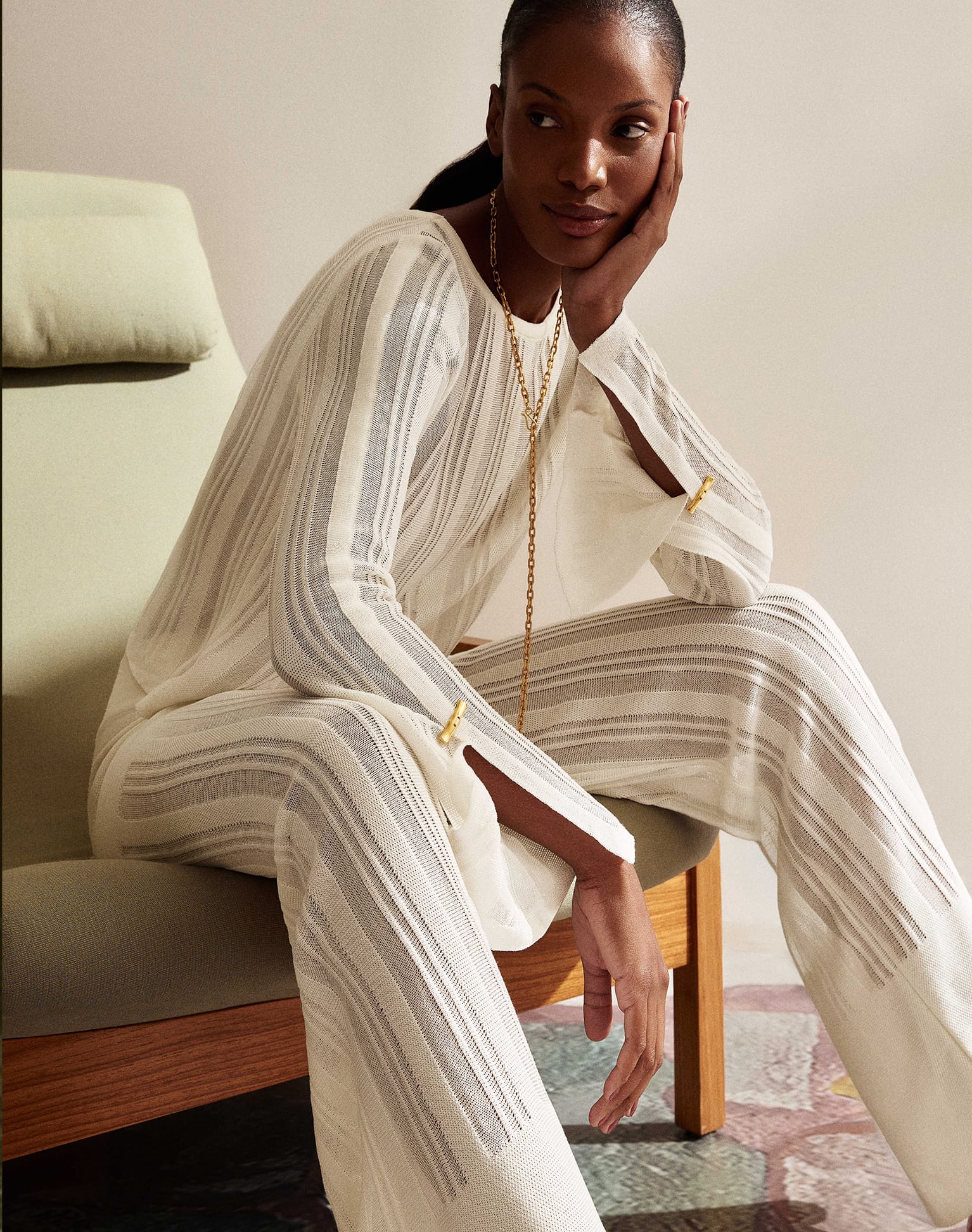 Knit Malene Blouse - Off White - Image 3