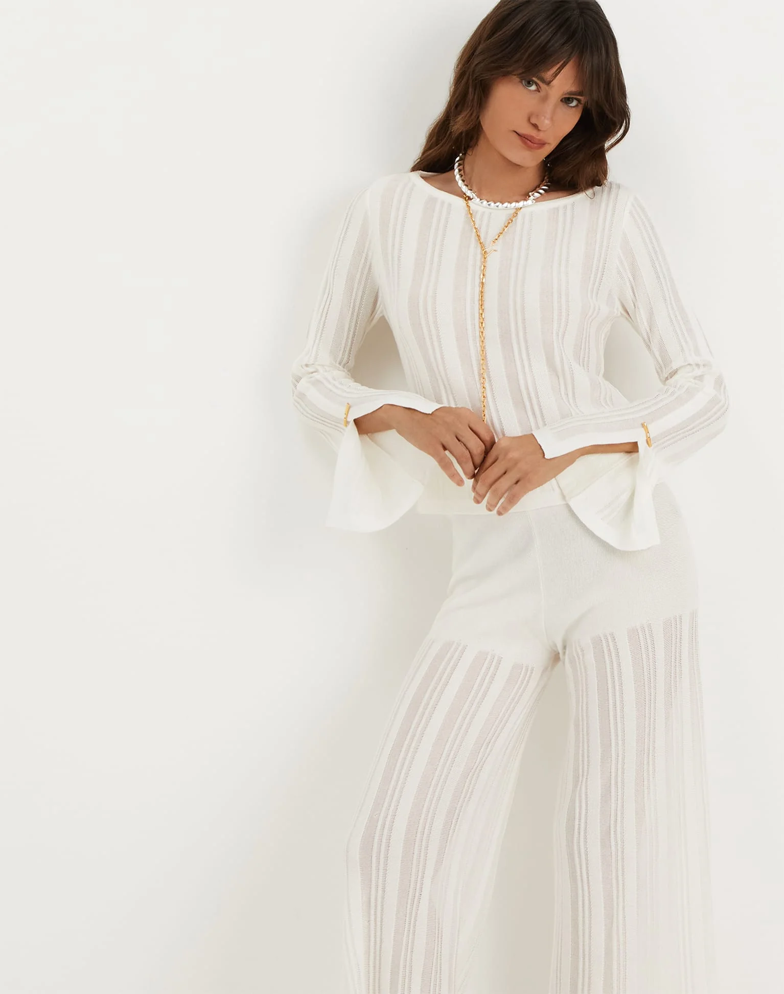 Knit Malene Blouse - Off White - Image 6