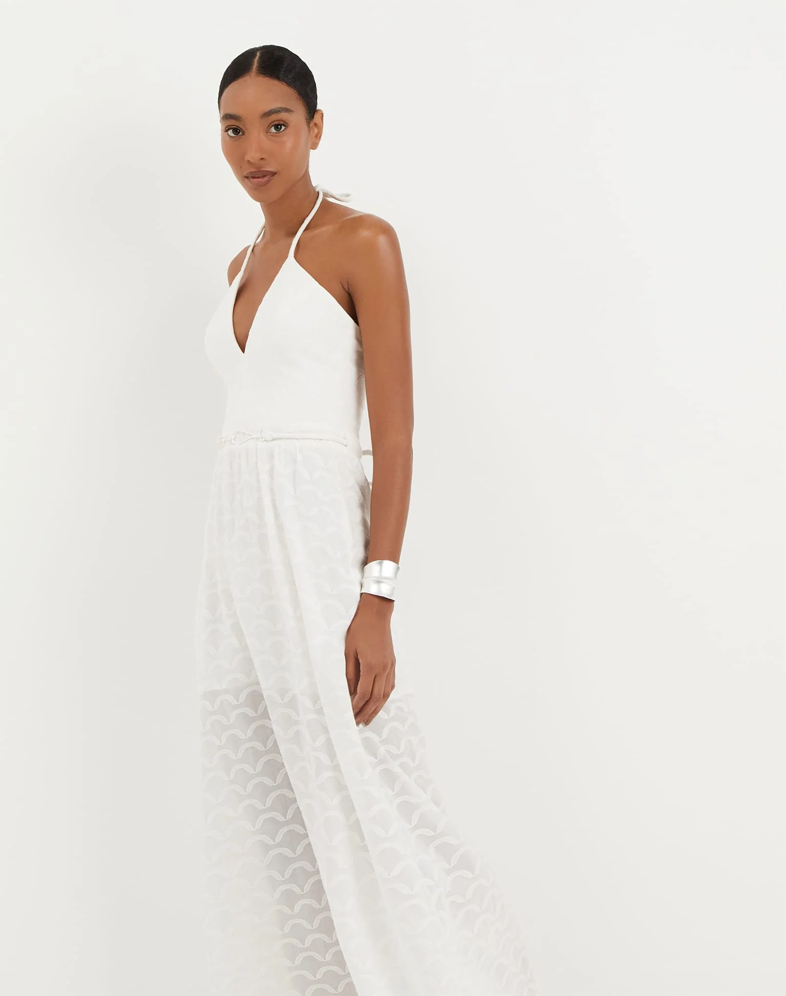 Marina Long Dress - Off White - Image 3