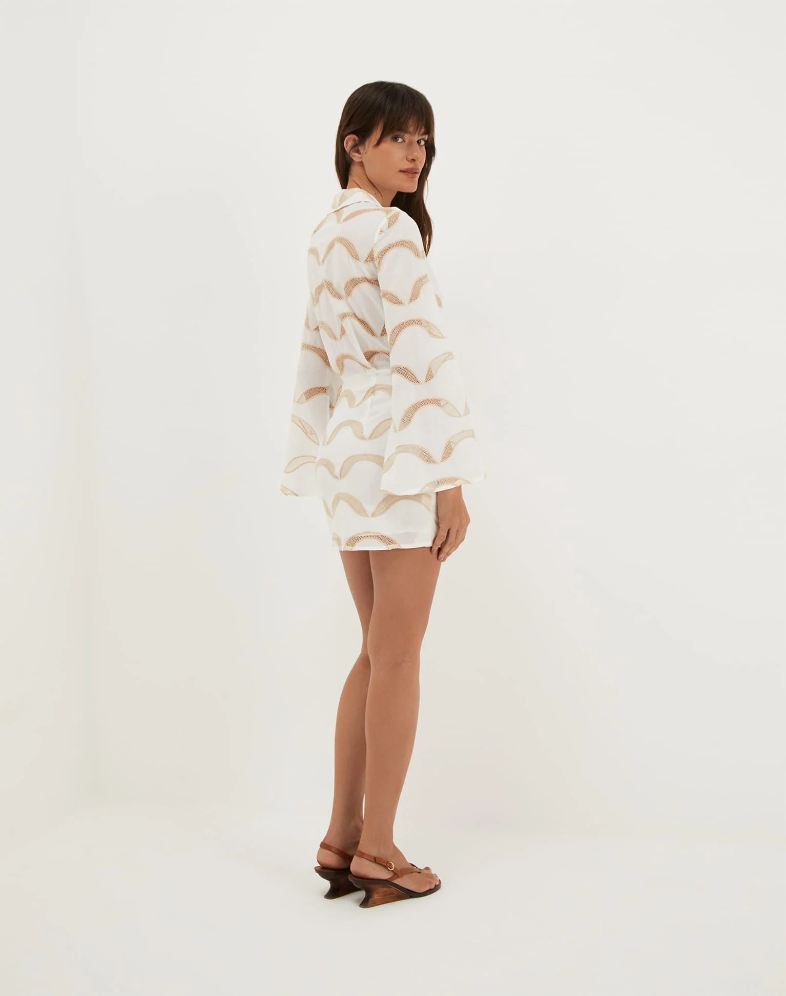 Eyelet Mea Short Dress - Off White - Image 3