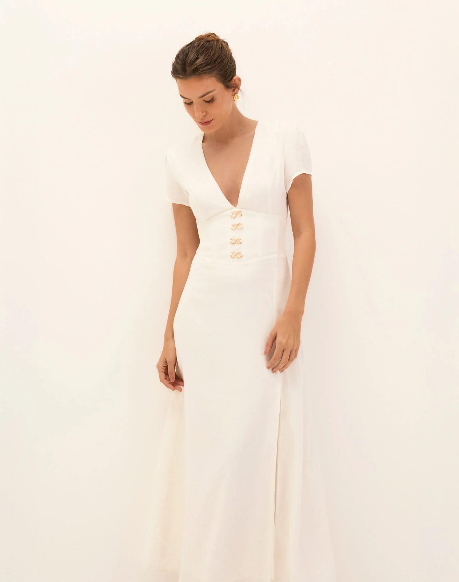Nila Midi Dress - Off White - Image 3
