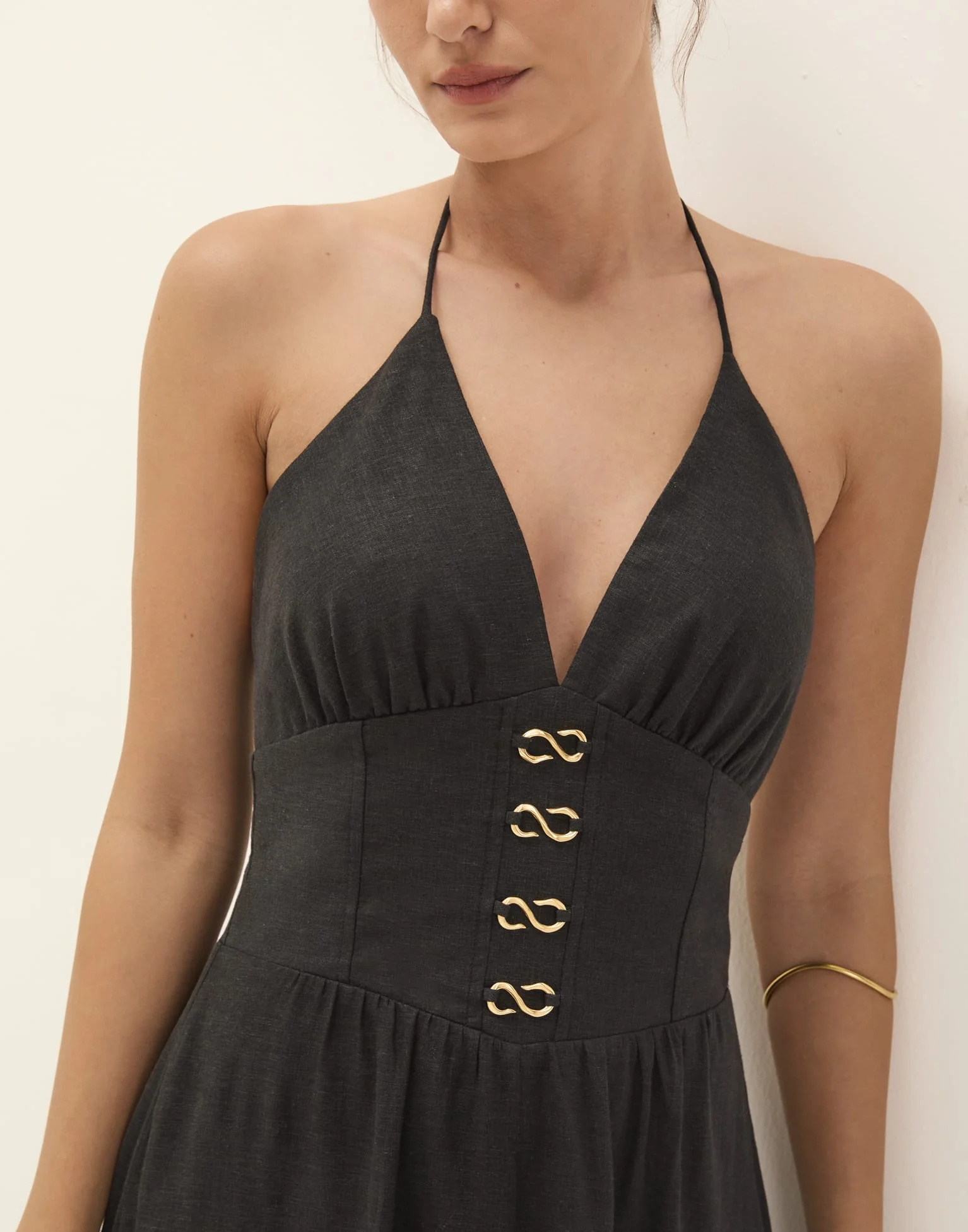 Safira Midi Dress - Black - Image 5