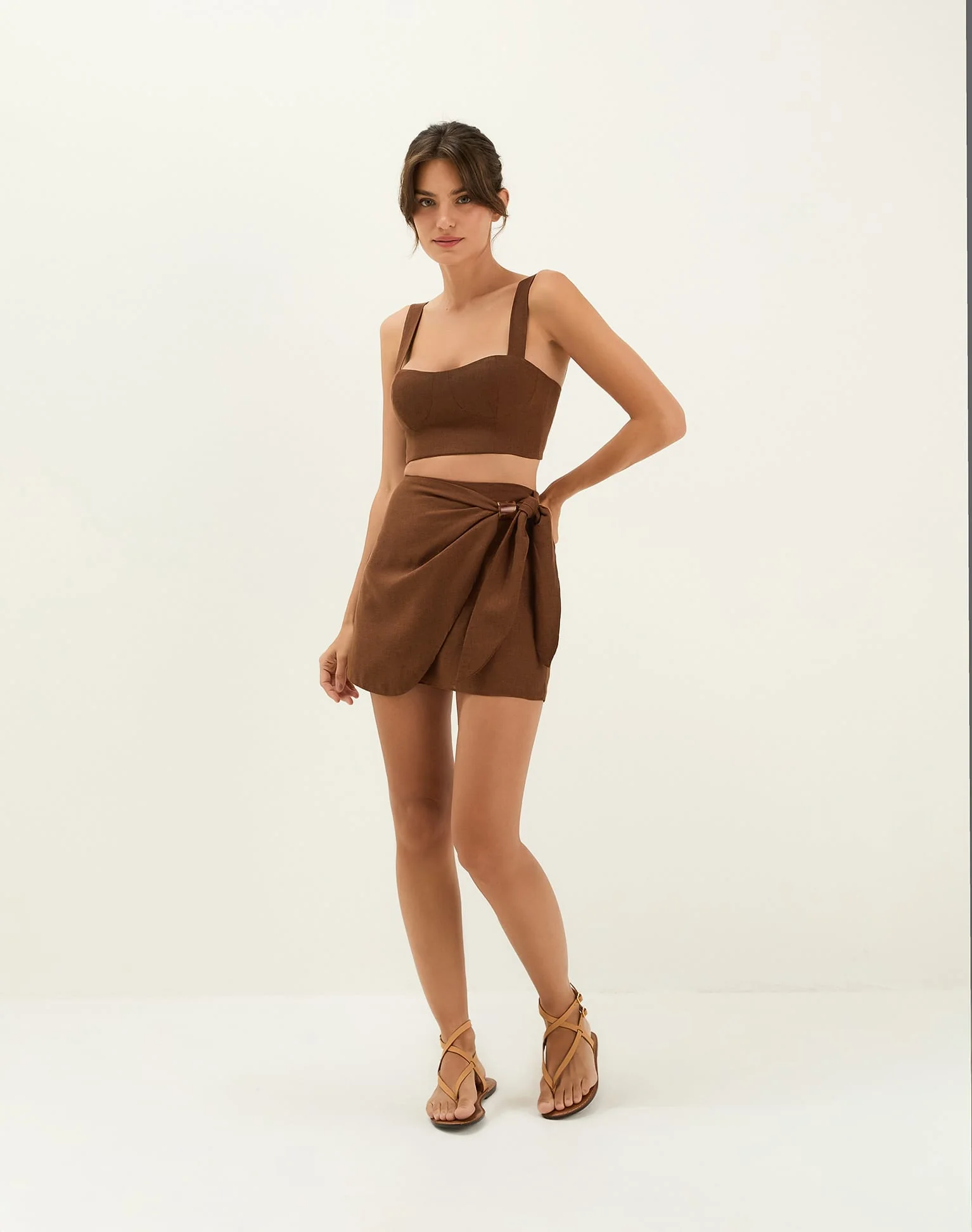 Valleta Cropped Top - Brown - Image 10